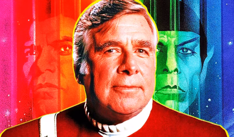 Gene Roddenberry Star Trek Legacy image featuring the Star Trek creator surrounded by colorful images of the original USS Enterprise crew.
