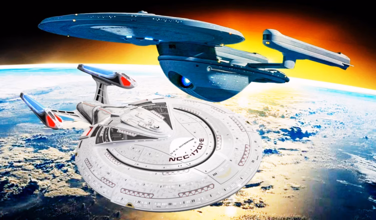 Star Trek Starships image featuring generations of USS Enterprise vessels representing the evolution of Starfleet across the Star Trek universe.
