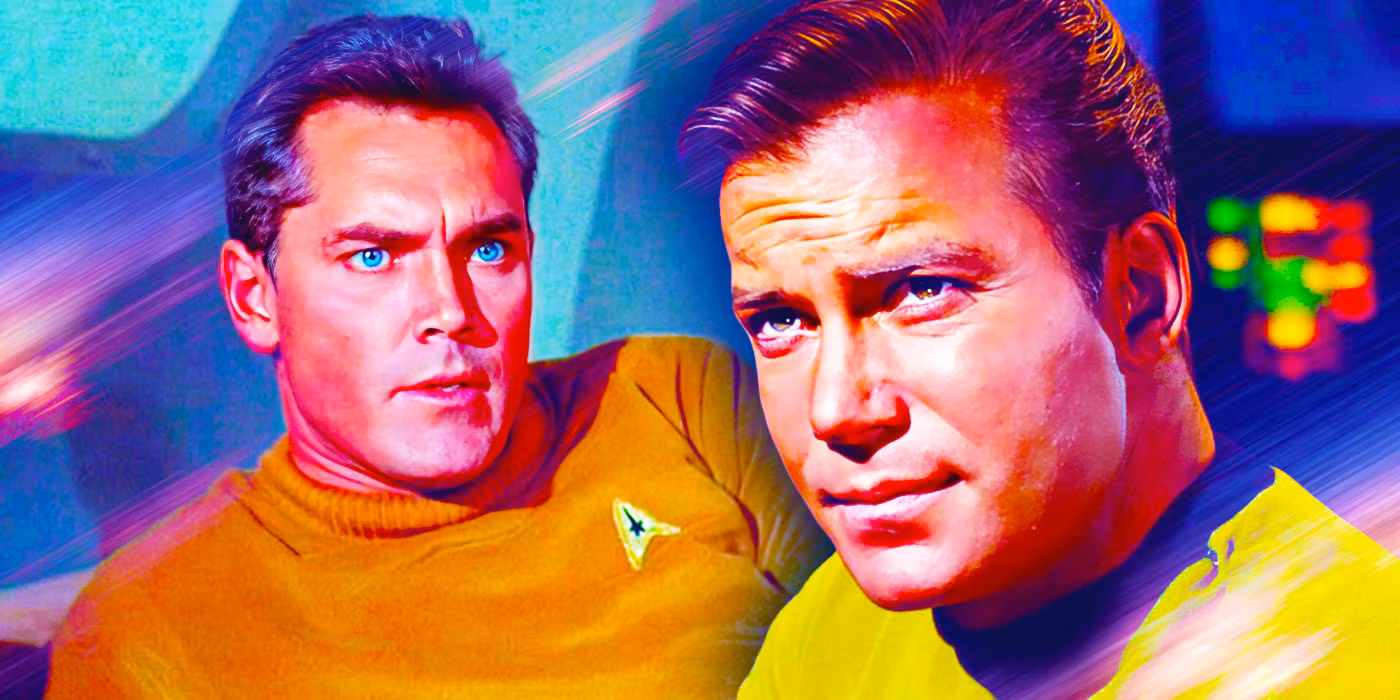 Christopher Pike and James T. Kirk in Star Trek