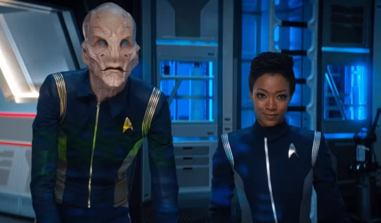 Michael Burnham and Saru together aboard the USS Discovery as their relationship evolves from rivalry into trust and leadership.