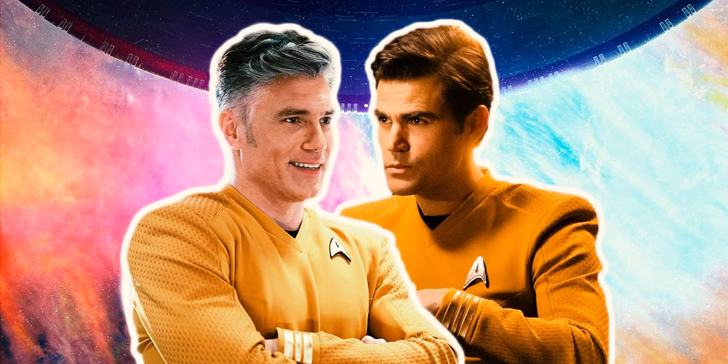 Pike to Kirk: Christopher Pike and James T. Kirk represent two generations of Enterprise command.